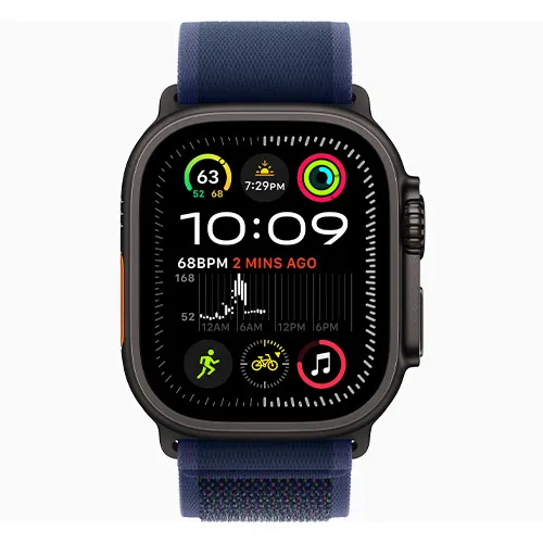 Apple Watch Series Ultra 2 49mm Black Titanium Case with Blue Trail Loop S/M