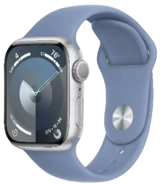 Apple Watch Series 9 41mm Silver Aluminum Case Winter Blue Sport Band